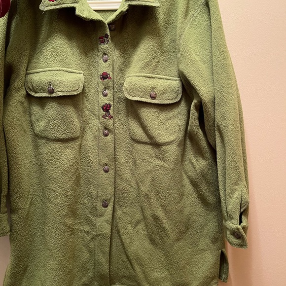 Vintage green apple fleece shacket - Picture 3 of 6